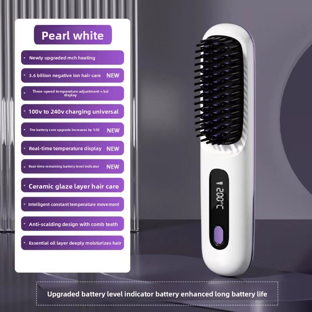 LCD display ceramic straight hair comb