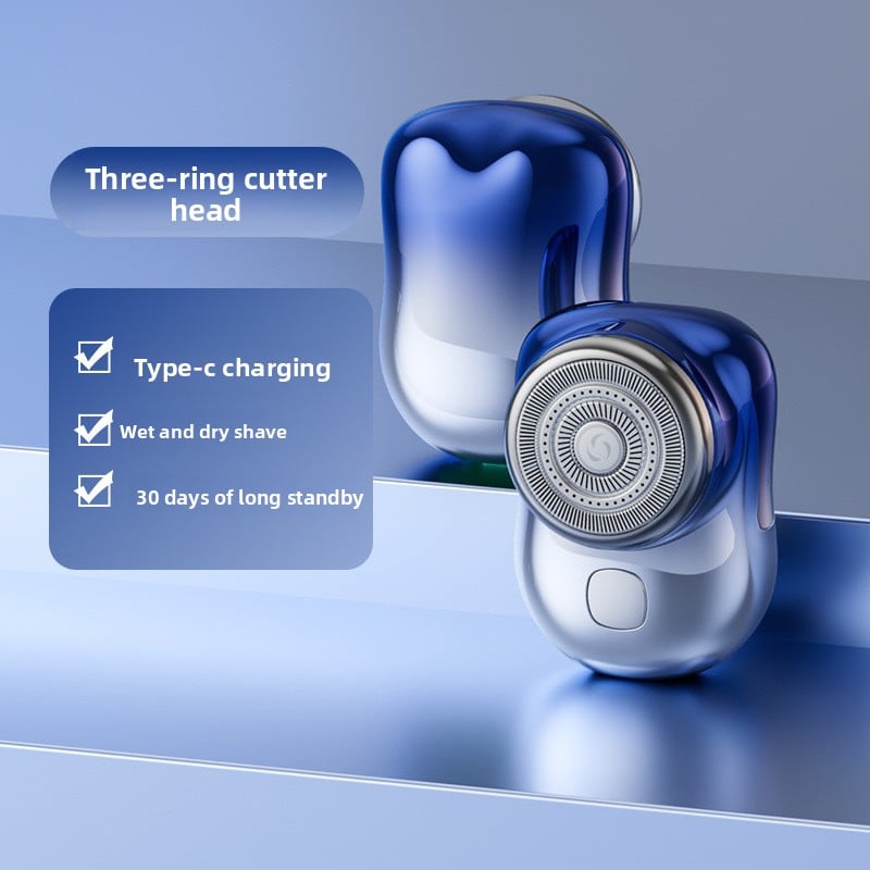 Mini Electric Shaver with Floating Cutter Head and Digital Display
