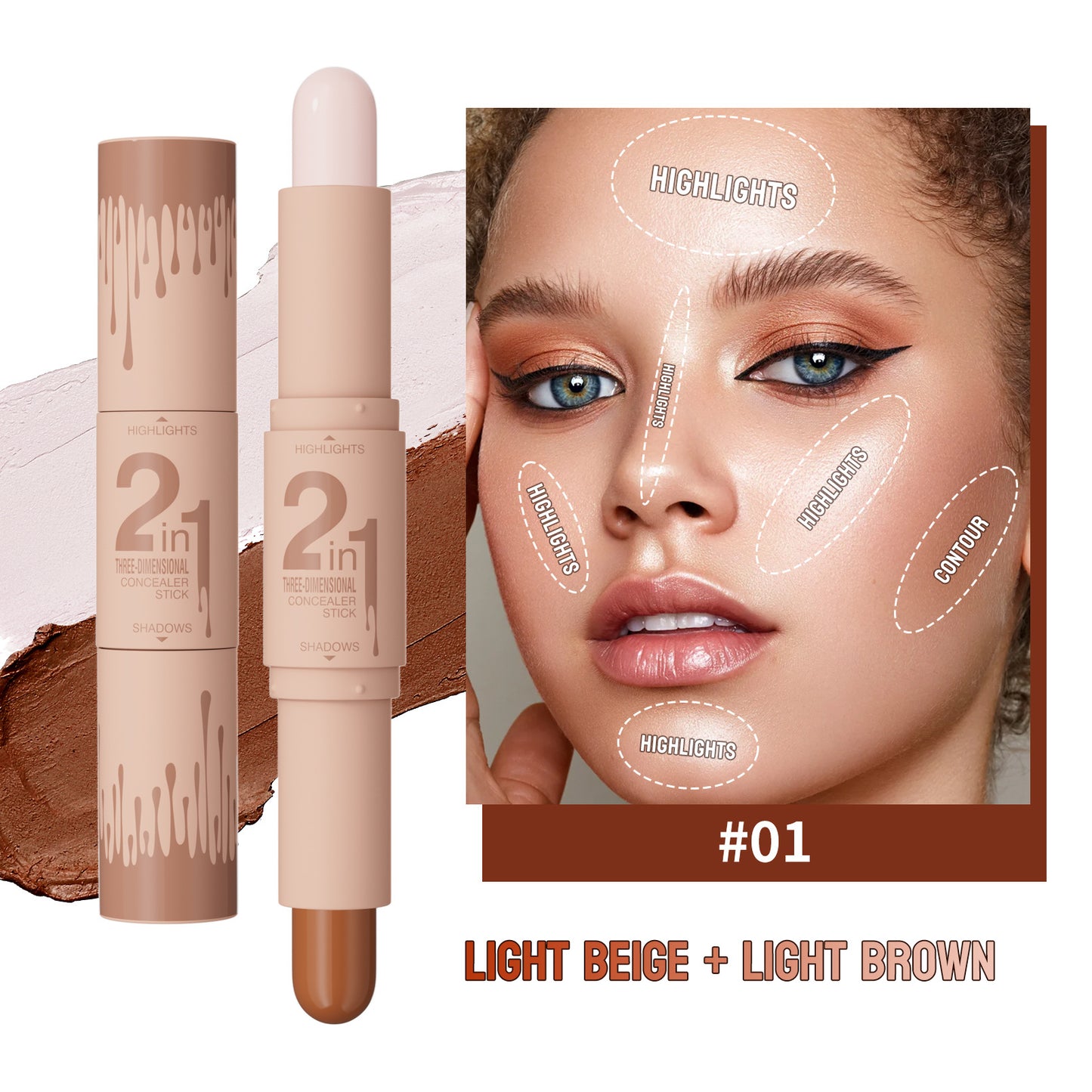 Makeup Three-dimensional Face Double-head Fit Stick