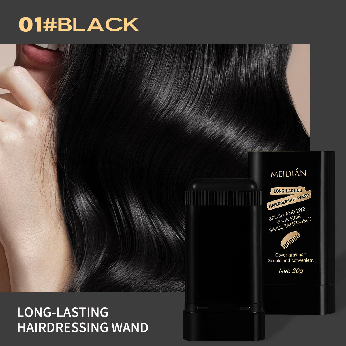 Disposable Portable Hair Coloring Stick for White Hair Cover