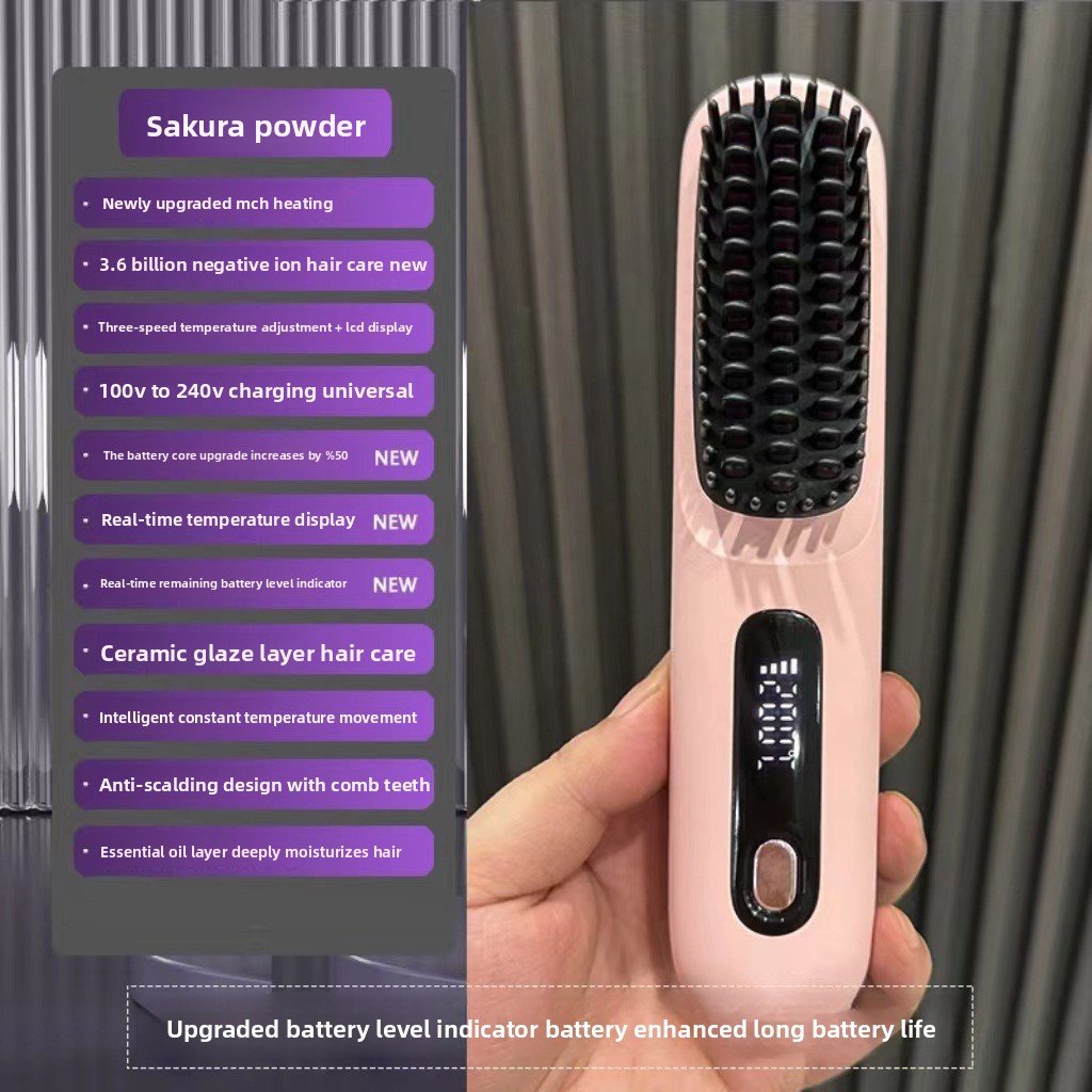 LCD display ceramic straight hair comb