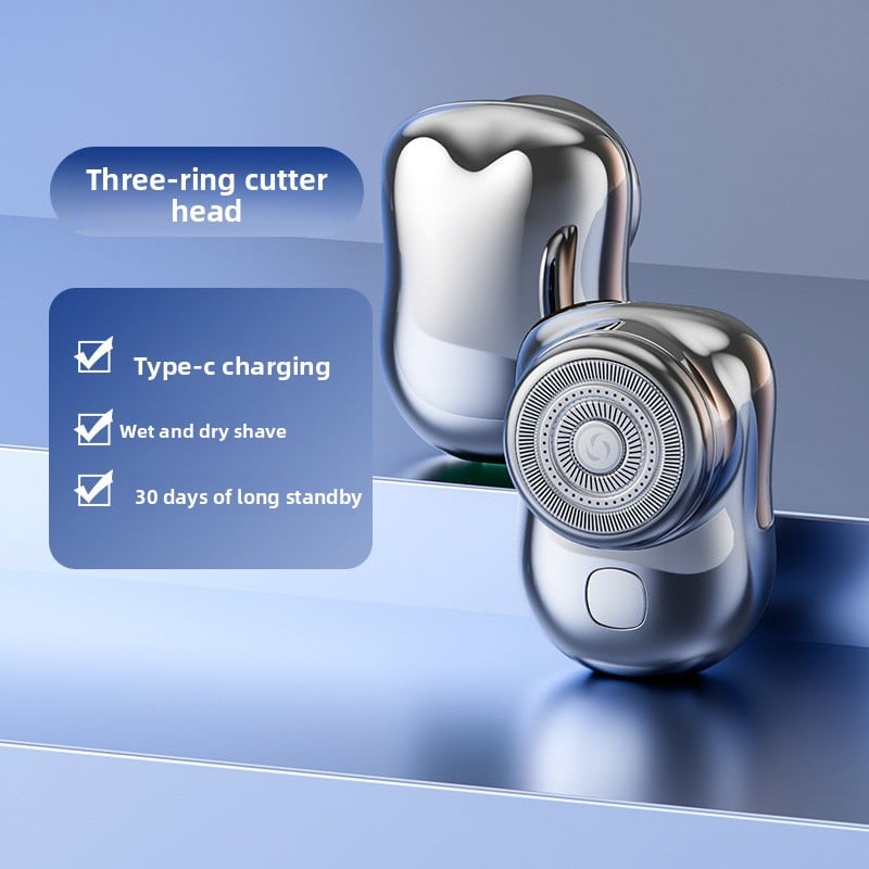 Mini Electric Shaver with Floating Cutter Head and Digital Display