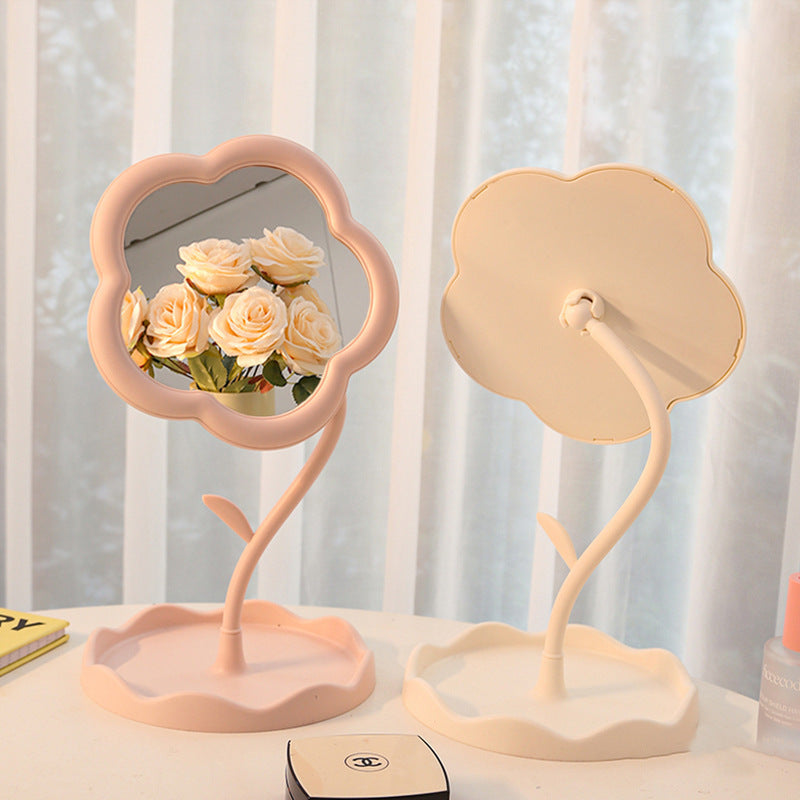 Desktop flower mirror