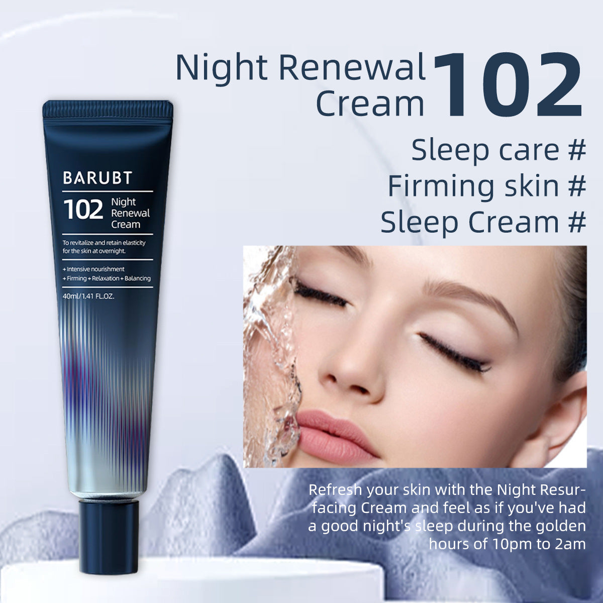 Highly moisturizing, nourishing and hydrating emergency face cream for staying up late