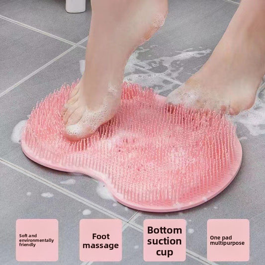 Wall-Mounted Foot and Back Scrub Pad with Strong Suction Cups