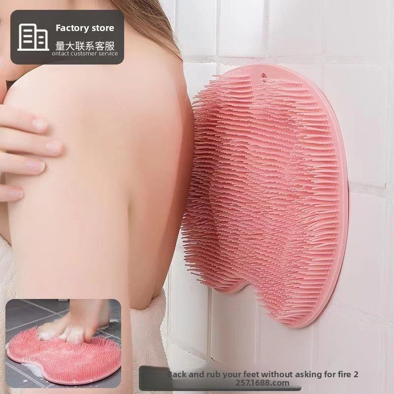 Wall-Mounted Foot and Back Scrub Pad with Strong Suction Cups