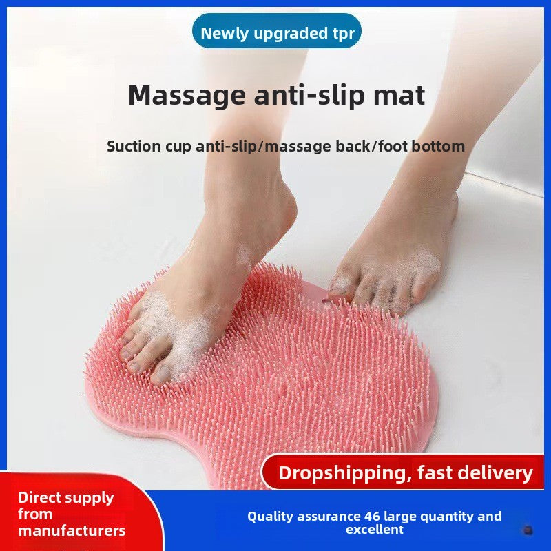 Wall-Mounted Foot and Back Scrub Pad with Strong Suction Cups