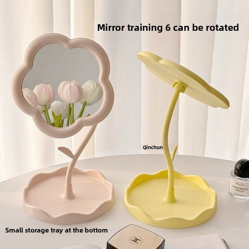 Desktop flower mirror
