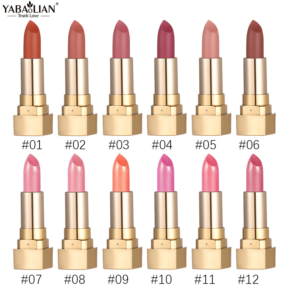 Velvet pearlescent lipstick