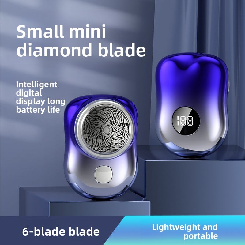 Mini Electric Shaver with Floating Cutter Head and Digital Display