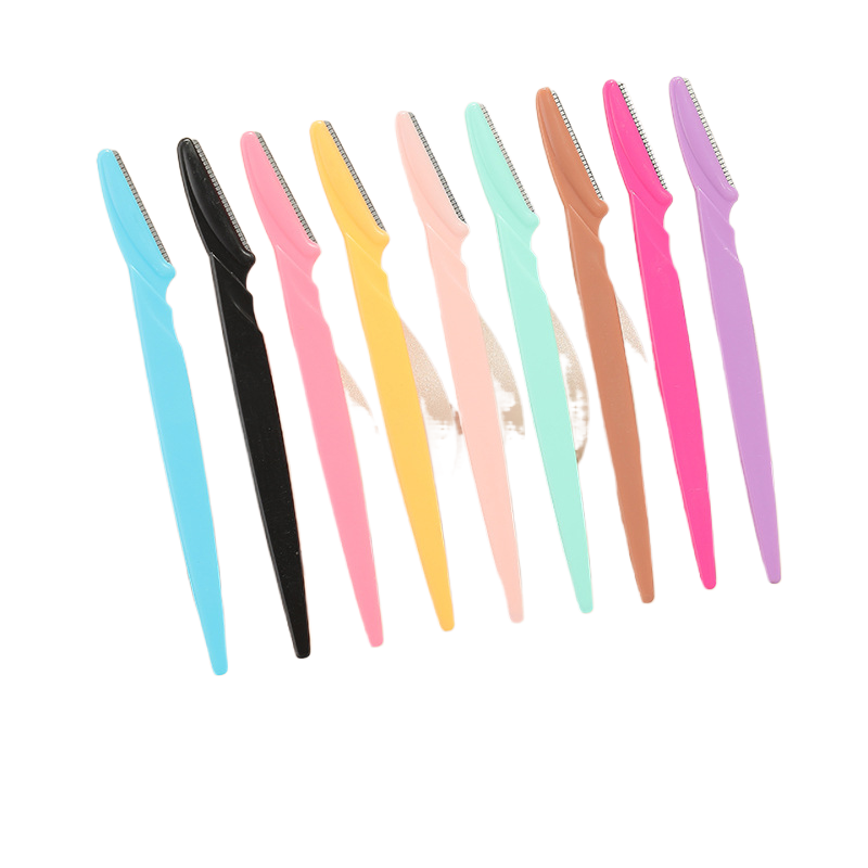 Straight-bladed sharp eyebrow trimming scissors