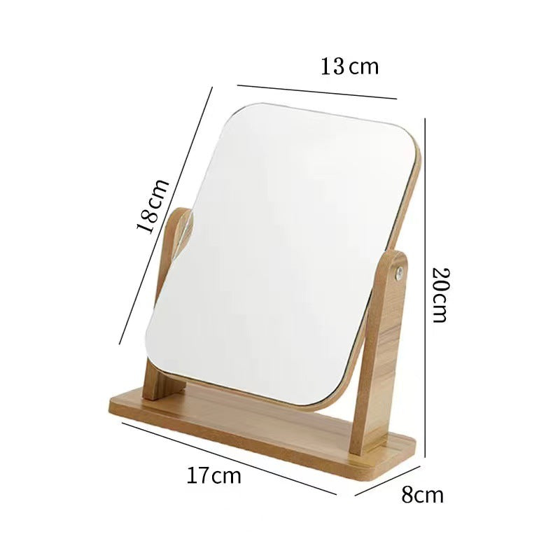Wooden makeup mirror for grooming