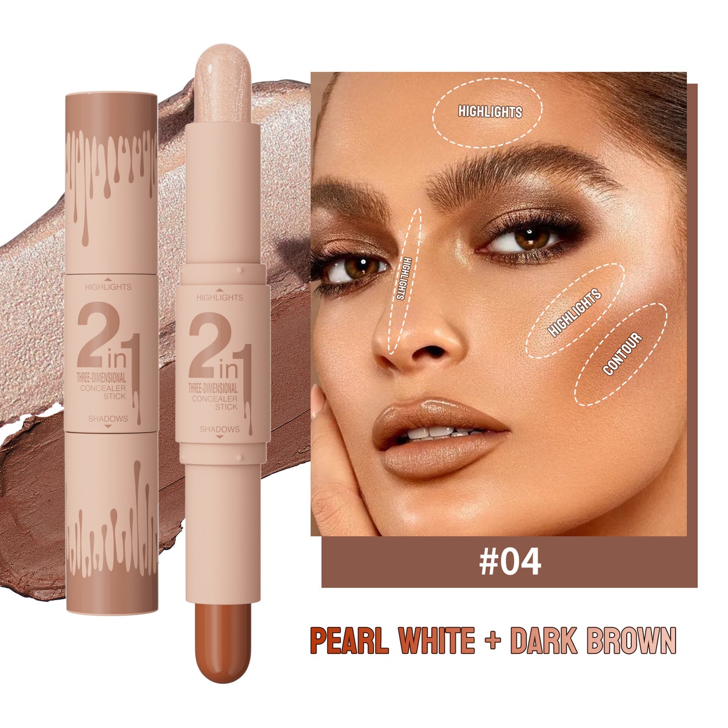 Makeup Three-dimensional Face Double-head Fit Stick