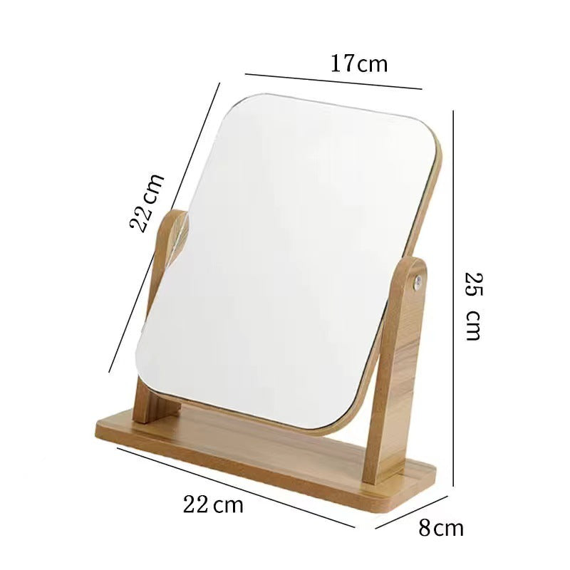 Wooden makeup mirror for grooming