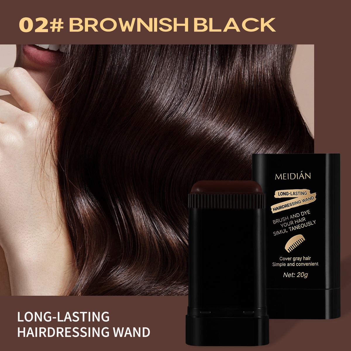 Disposable Portable Hair Coloring Stick for White Hair Cover